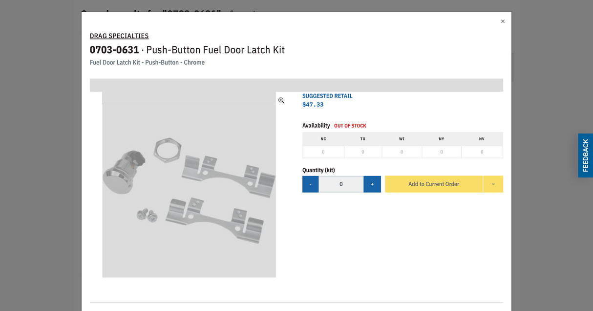 Push-Button Fuel Door Latch Kit