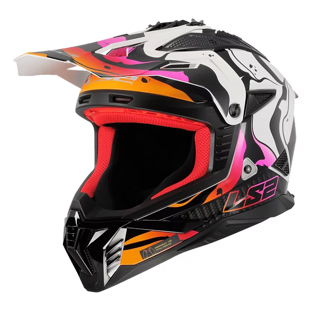 LS2 WASH - GLOSS WHITE/ORANGE/PURPLE - Gate II Helmet