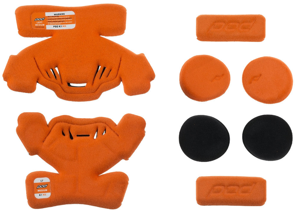 Pod K1 Knee Brace Pad Set Orange (left or right)