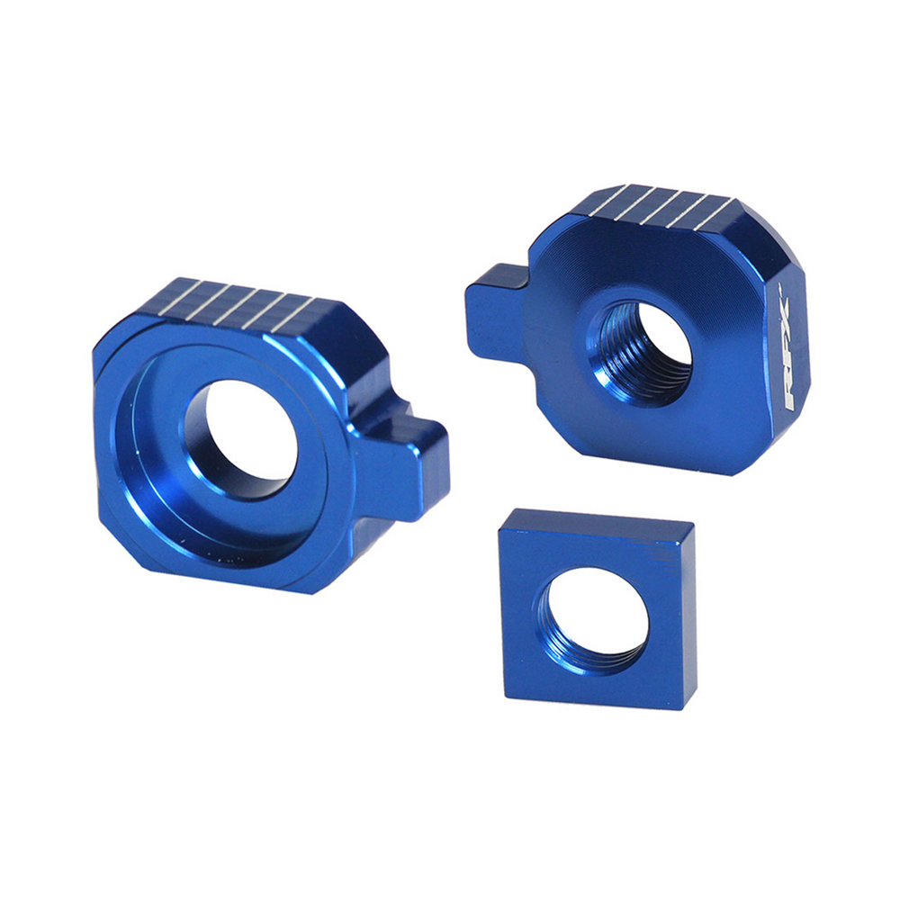 RFX REAR AXLE BLOCKS BLUE HUSQ/KTM/GAS