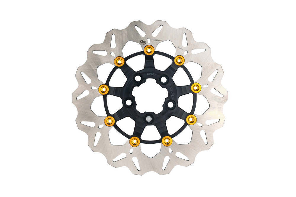 GBRAKES ROTOR 11.5" FLOATING WAVE RR BLACK/GOLD BUTTONS