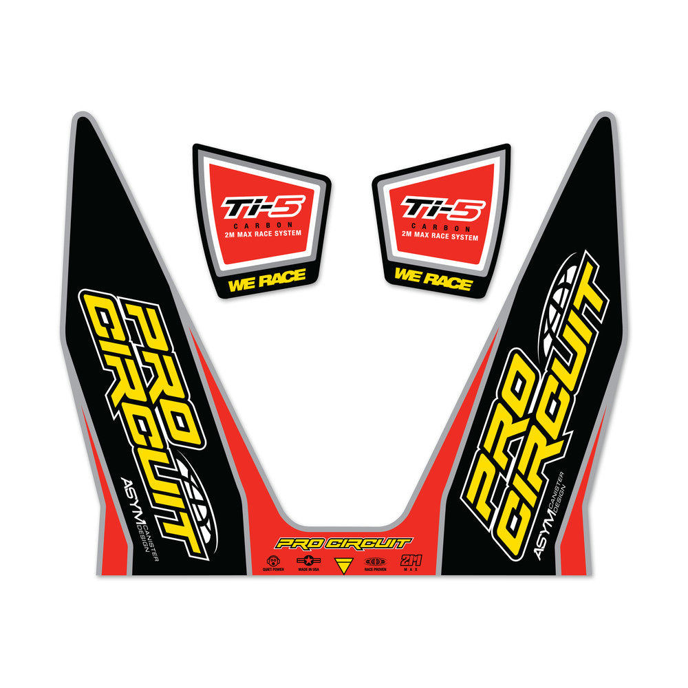 PRO CIRCUIT TI-5 DECALS REPLACEMENT MUFFLER STICKERS