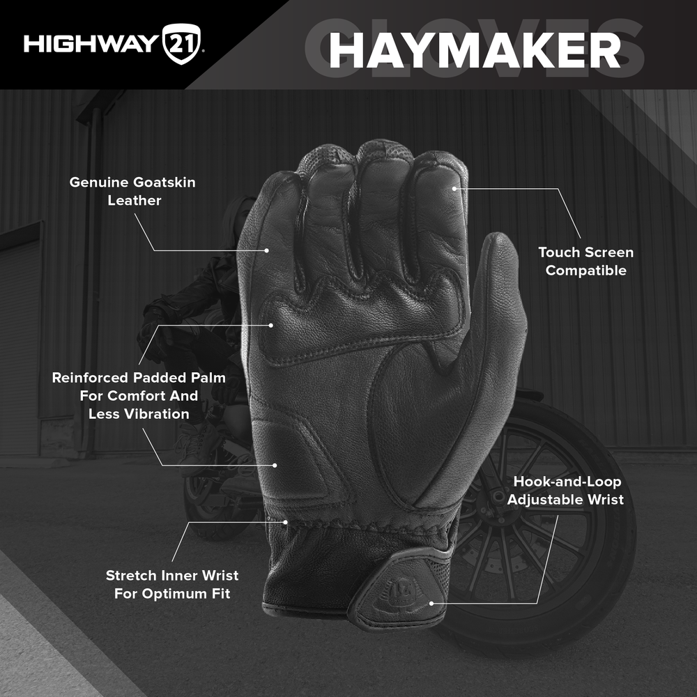 Highway 21 Haymaker Black Gloves