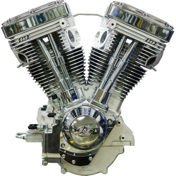 S&S Cycle V124 Long Block Engine - Chrome/Natural - Big Twin | Custom Chasis w/Alternator-Style Primary