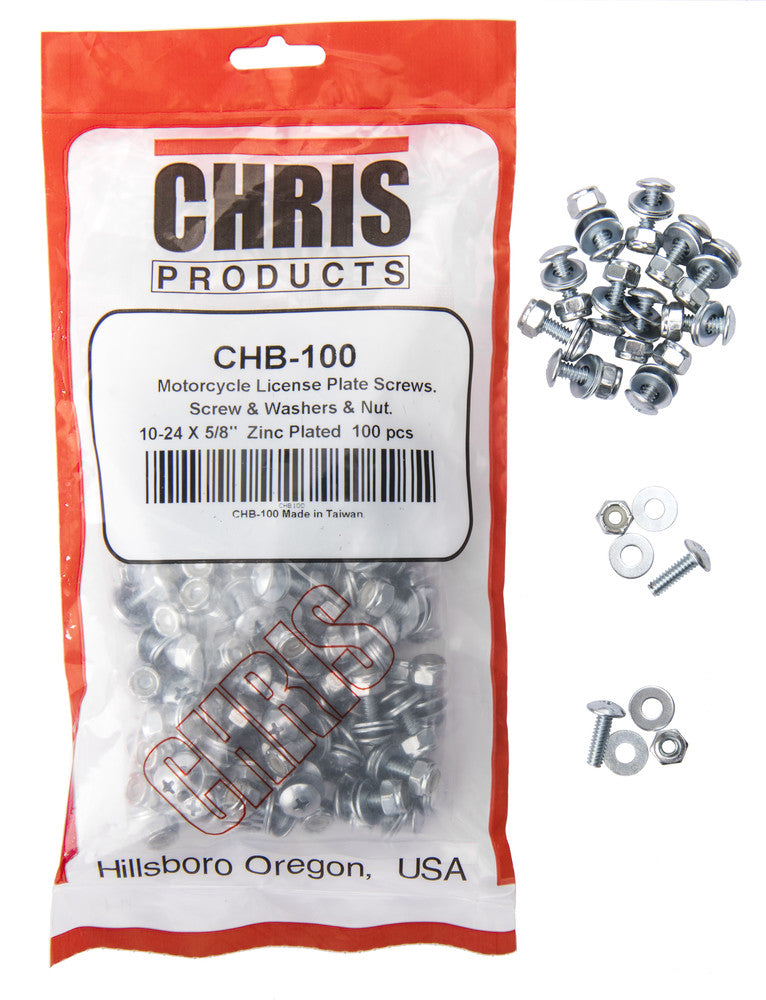 LICENSE PLATE FASTENERS 100/PK 100 PACK