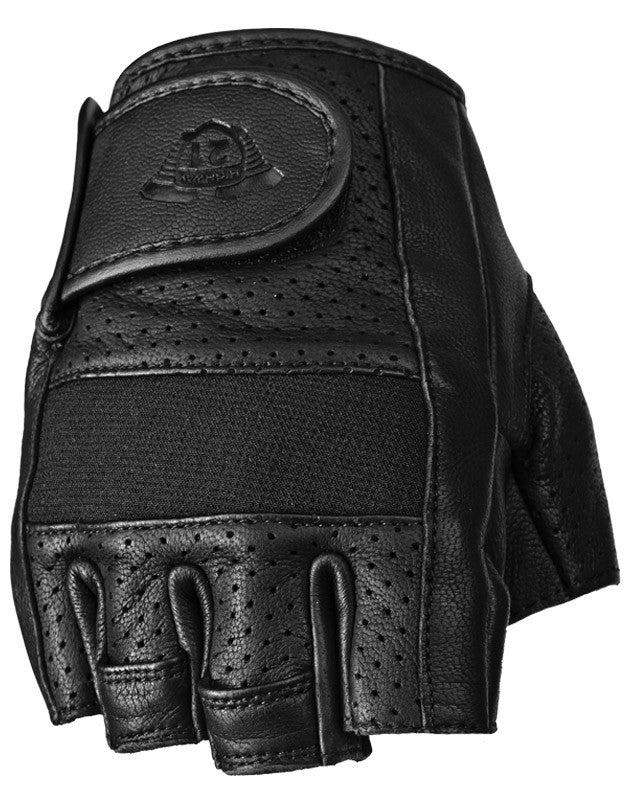 Highway 21 Half Jab Perforated Black Gloves