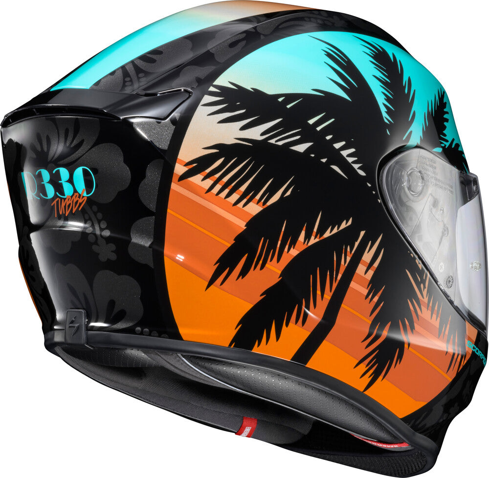 EXO-R330 FULL-FACE HELMET TUBBS LIGHT BLUE/ORANGE SM