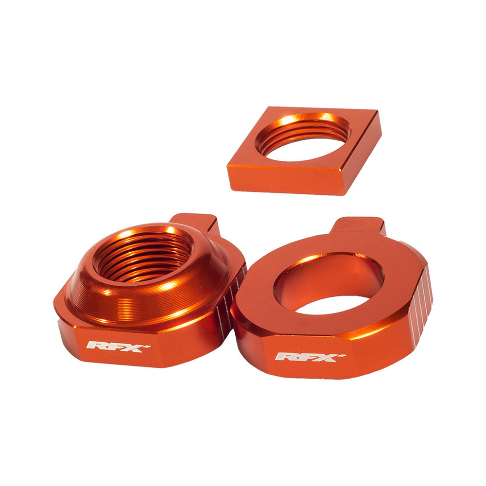 RFX REAR AXLE BLOCKS ORANGE KTM/HUSQ/GAS