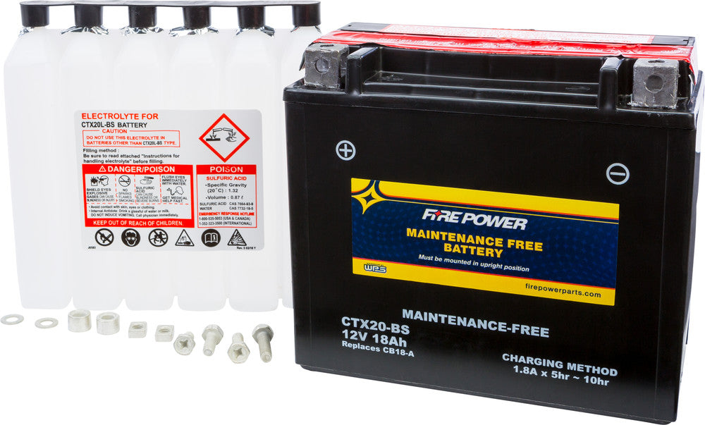 Fire Power Battery CTX20-BS Maintenance Free - Arctic Cat/Buell/Indian+