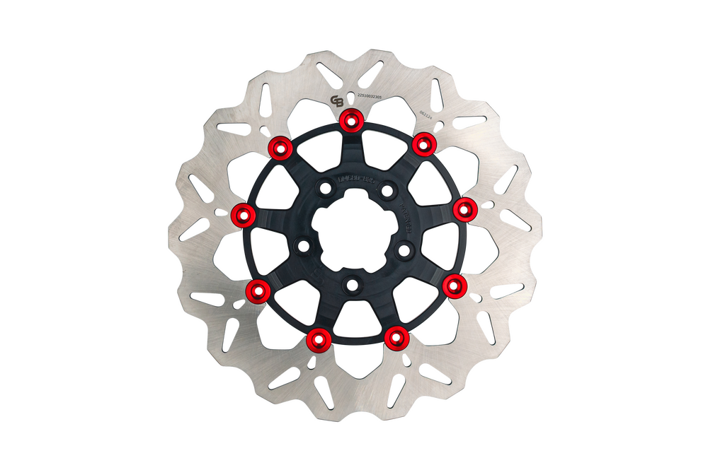 GBRAKES ROTOR 11.5" FLOATING WAVE FR BLACK/RED BUTTONS