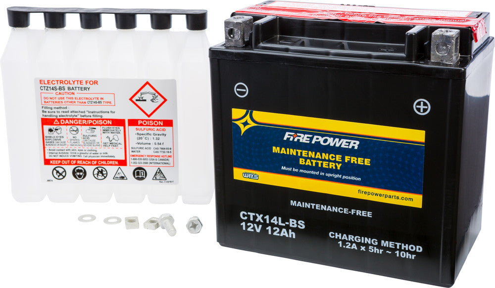 Fire Power Battery CTX14L-BS Maintenance Free - Buell/Harley Davidson