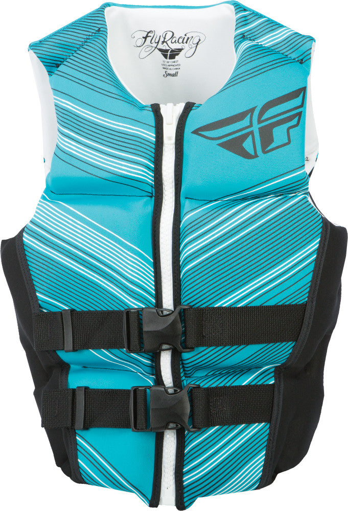 LADIES NEOPRENE VEST AQUA/BLK