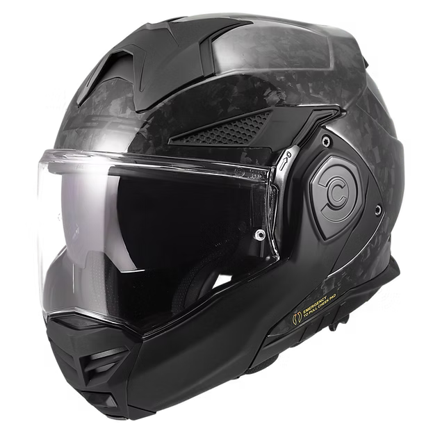 LS2 SOLID - GLOSS FORGED CARBON SHELL MATTE-BLACK WEAVED C CHINBAR- Advant X Carbon Helmet