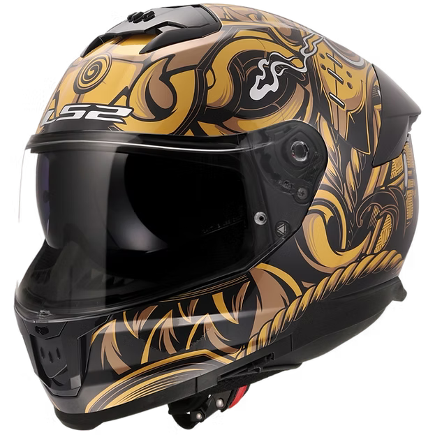 LS2 SAMURAI - GLOSS BLACK/GOLD - Stream II Helmet