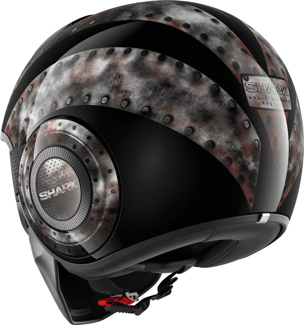 SHARK DRAK DOGTAG DOT BLACK/CHROME/BLACK HELMET