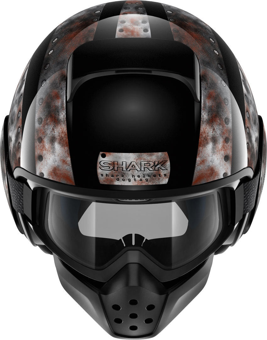 SHARK DRAK DOGTAG DOT BLACK/CHROME/BLACK HELMET