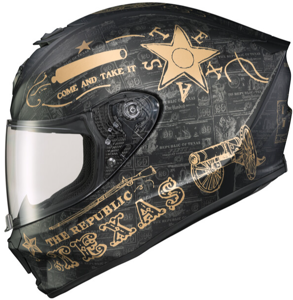 SCORPION EXO EXO-R420 FULL FACE HELMET LONE STAR BLACK/GOLD