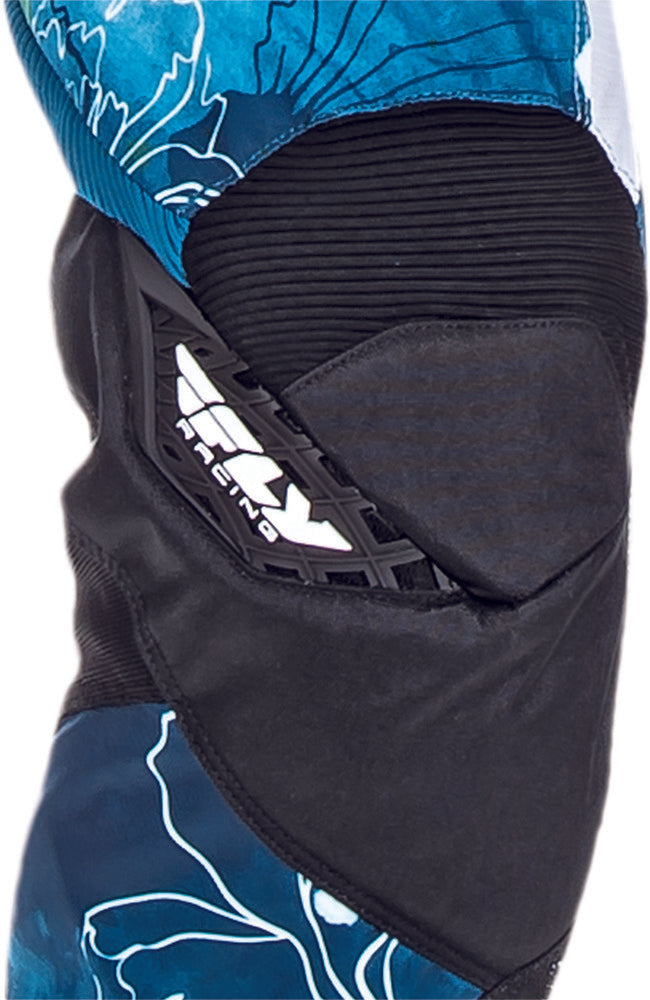 FLY RACING KINETIC WOMEN'S RACE PANT TEAL/YELLOW SZ 5/6