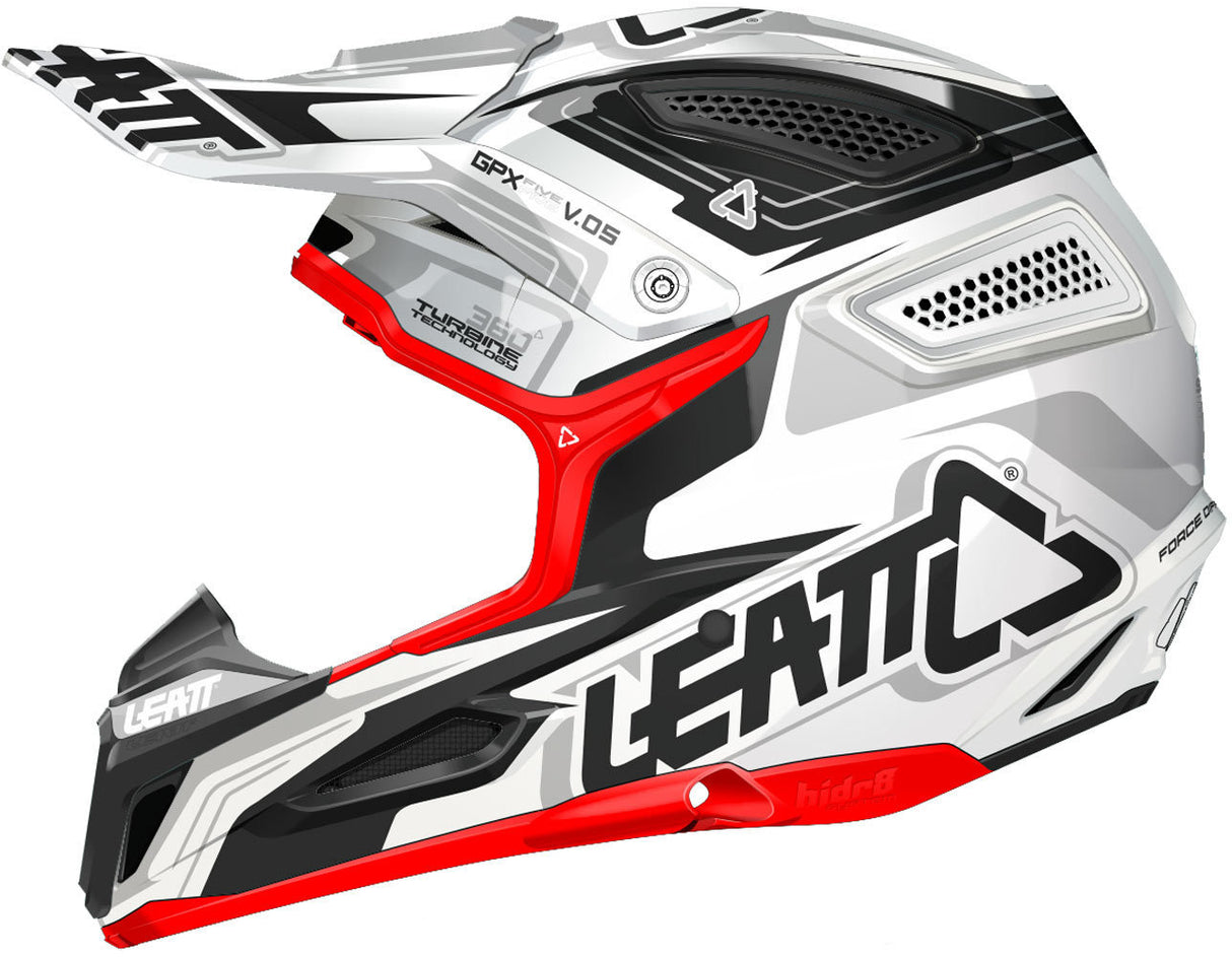 LEATT GPX 5.5 WHITE/BLACK/RED HELMET