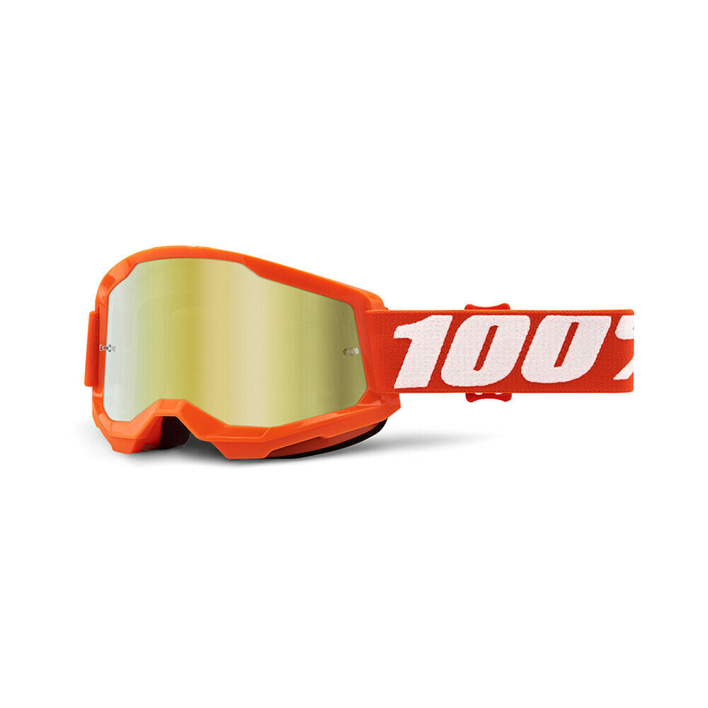 100% STRATA 2 GOGGLE ORANGE MIRROR GOLD LENS