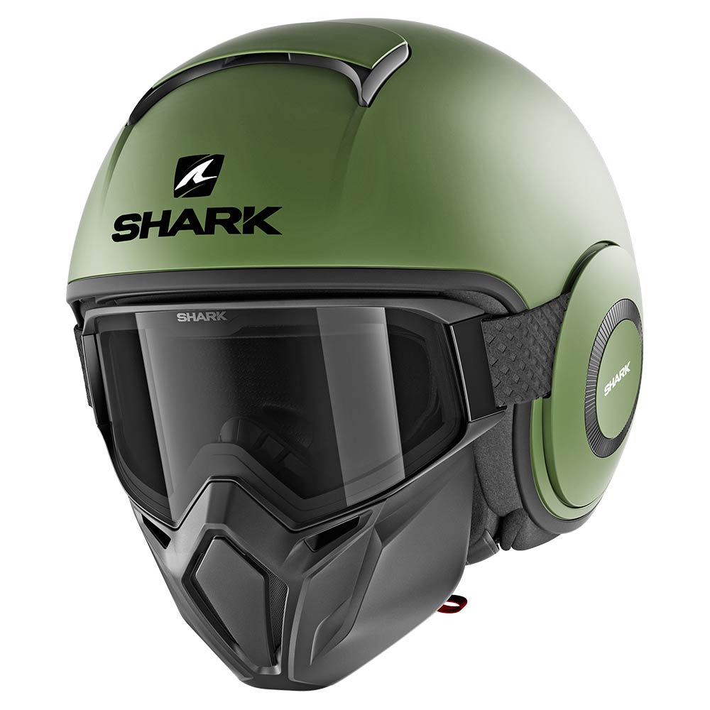 SHARK STREET DRAK 3/4 JET MATTE GREEN HELMET