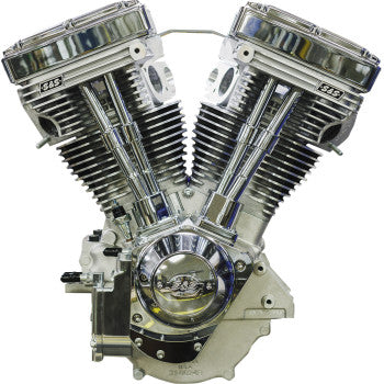 S&S Cycle V124 Long Block Engine - Chrome/Natural - Big Twin | Custom Chasis w/Alternator-Style Primary