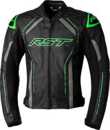 S1 CE JACKET BLK/GRY/NEON GRN LEATHER