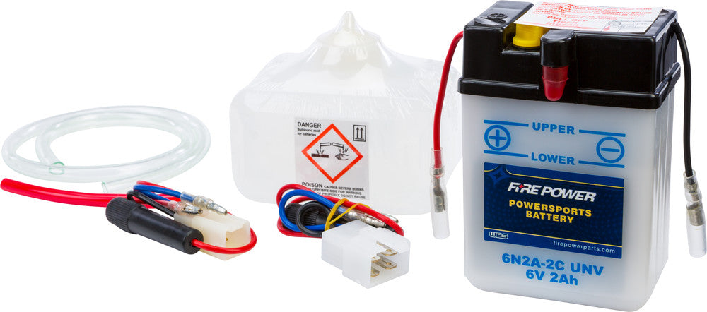 Fire Power Battery W/Acid 6N2A-2C UNV 6V - Honda