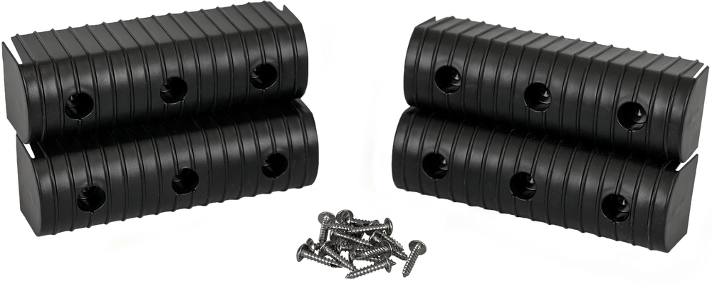 CALIBER BUNK WRAP END CAP KIT 2X6 4/PACK W/ HARDWARE BLACK