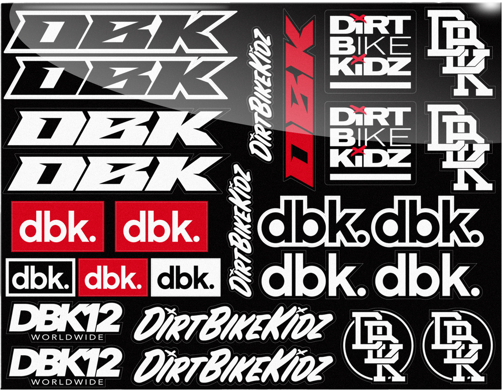 DBK RACE PACK STICKER SHEET 8.5"X11"