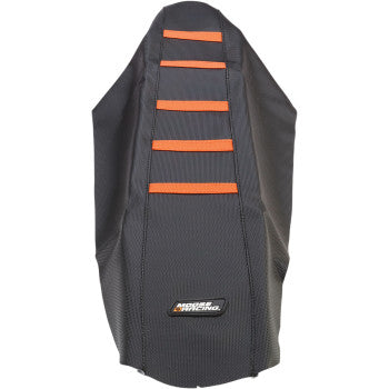 Moose Offroad Ribbed Seat Cover Ribbed Seat Cover - Black Cover/Orange Ribs - KTM