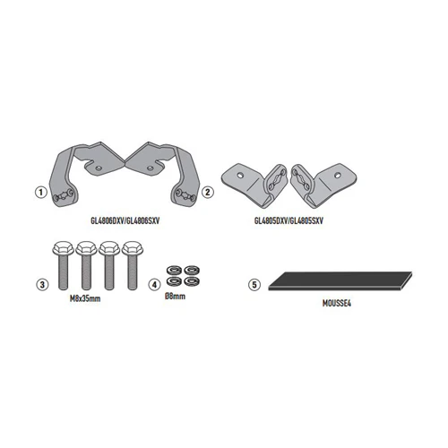 GIVI SIDE CASE HARDWARE INSTALL W/O TOP CASE HON