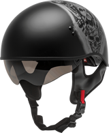 GMAX HH-65 Half Helmet Tormentor Naked Matte Black/Silver
