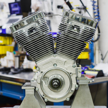 S&S Cycle V124 Long Block Engine - Chrome/Natural - Big Twin | Custom Chasis w/Alternator-Style Primary