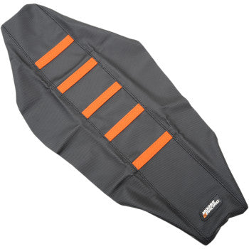 Moose Offroad Ribbed Seat Cover Ribbed Seat Cover - Black Cover/Orange Ribs - KTM