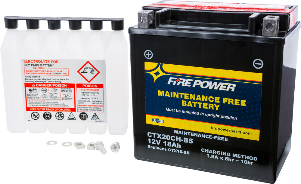 Fire Power Battery CTX20CH-BS Maintenance Free - Moto Guzzi/Polaris/Suzuki
