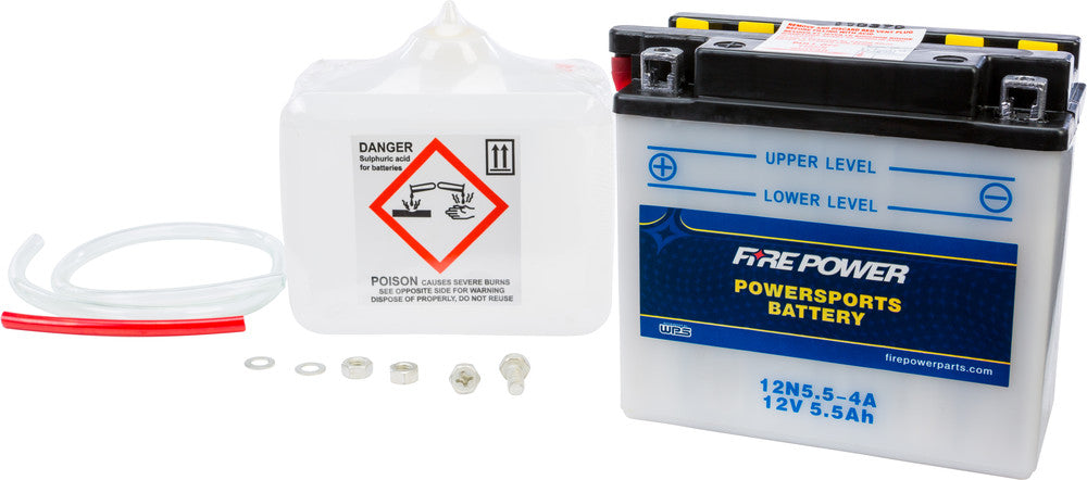 Fire Power Battery w/Acid 12N5.5-4A 12V - Kawasaki