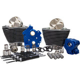 S&S Cycle 124" Power Package - Chain Drive - Highlighted Fins - Black Pushrod Tubes - 107" M8
