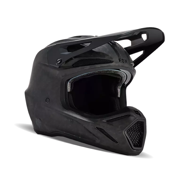 Fox V3 RS Carbon Solid Helmet - Matte Black