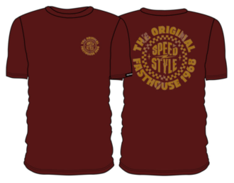 FastHouse ORIGIN TEE MAROON SML - ORIGIN TEE MAROON