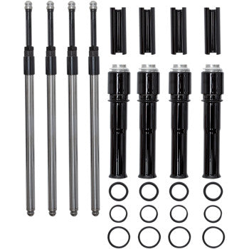 S&S Cycle Quickee Pushrod Kit with Gloss Black Covers -  Twin Cam
