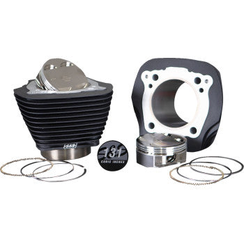 S&S Cycle 131" Stroker Cylinder and Piston Kit - Wrinkle Black w/o Highlighted Fins - M8
