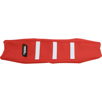 Moose Offroad Ribbed Seat Cover Ribbed Seat Cover - Red Cover/White Ribs - Gas Gas