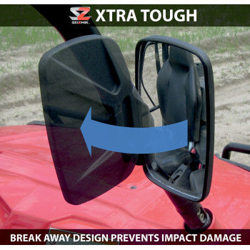 Moose Offroad UTV Sideview Mirrors Mirrors - Side View - Rectangle - Black - 2"