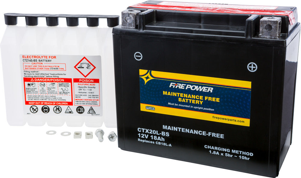 Fire Power Battery CTX20L-BS Maintenance Free - Arctic Cat/Buell/Polaris+