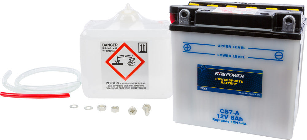 Fire Power Battery w/Acid CB7-A 12V Heavy Duty - Arctic Car/Suzuki