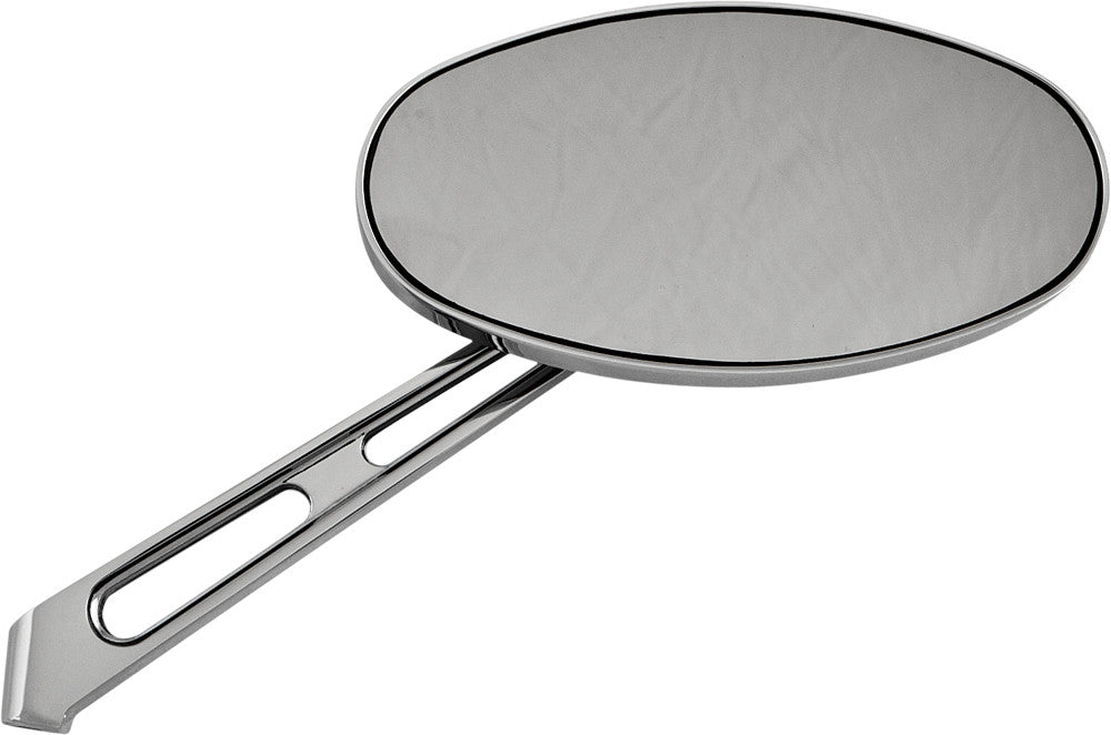 HARDDRIVE SMOOTH OVAL MIRROR CHROME LEFT 6"