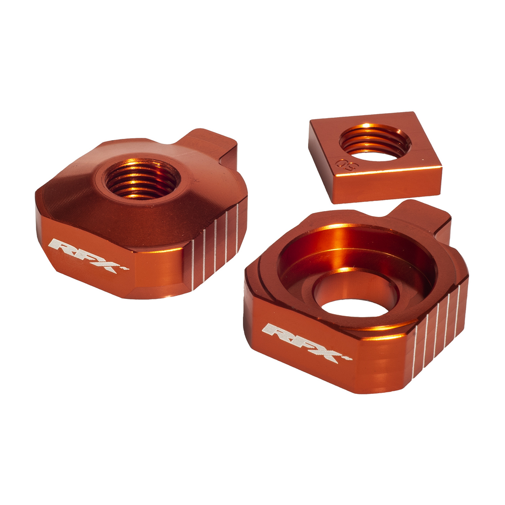 RFX REAR AXLE BLOCKS ORANGE KTM/HUSQ/GAS