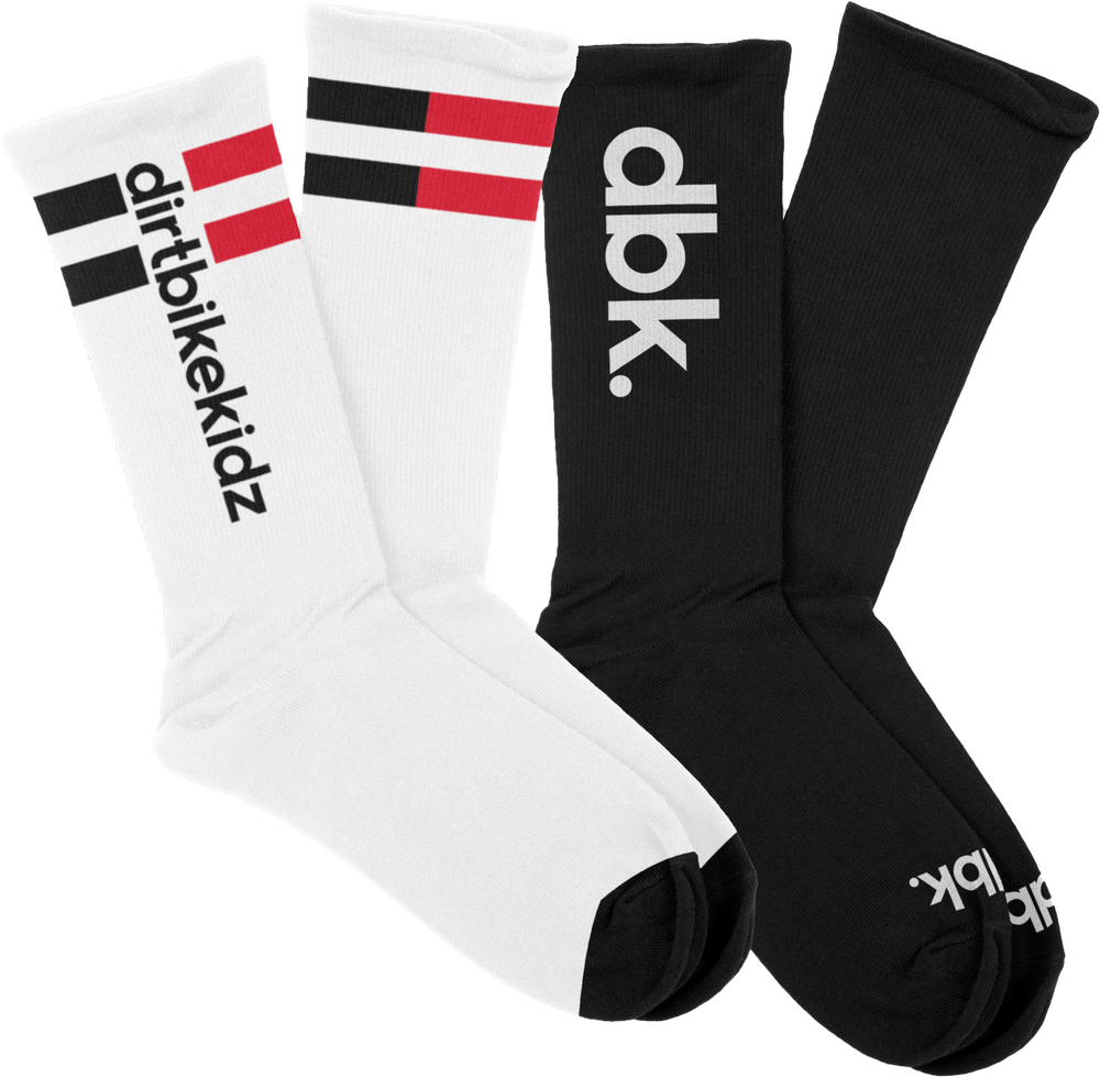 DBK BASIC SOCK 2 PACK WHITE/BLACK