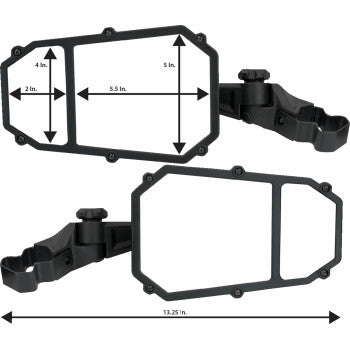 Moose Offroad Elite Pro Mirror Mirror - Elite Pro - Side View - Octagon - Black